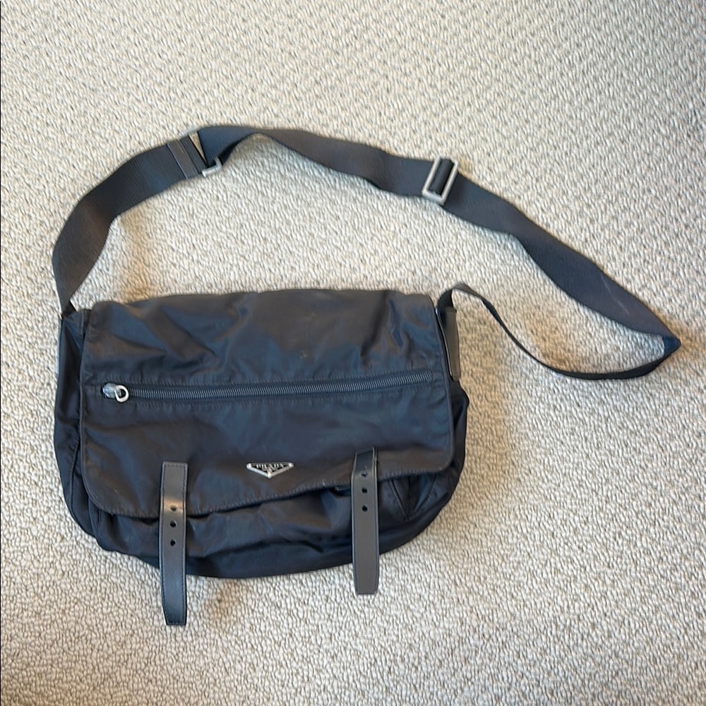 Prada women’s crossbody purse bag black tessuto nylon